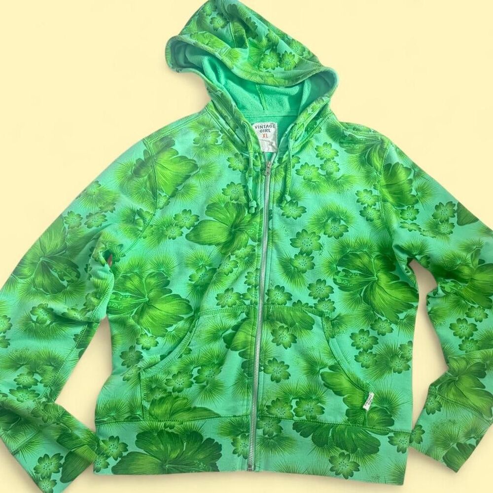 Vintage-american Women's Green Hoodie